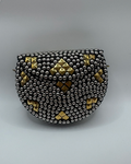 Black Beaded Half-Moon Clutch
