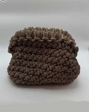 Brown Chunky Crocheted Clutch