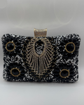 Black Embellished & Bejeweled Clutch