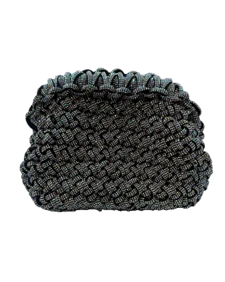 Dark Gray Crocheted Clutch