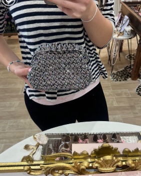 Dark Gray Crocheted Clutch