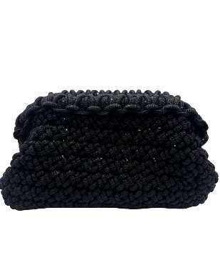 Black Chunky Crocheted Clutch
