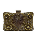 Gold Embellished Box Clutch