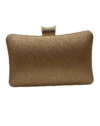 Gold Embellished Box Clutch