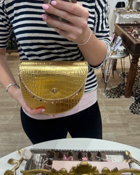 Vegan Crocodile Crossbody Bag