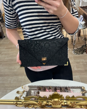Handmade Leather & Suede Envelope Clutch