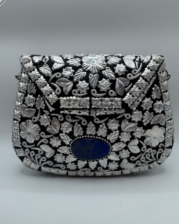 Black & White Floral Pattern Box Bag