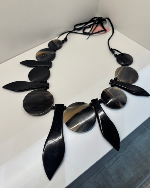 Carved Horn Statement Necklace