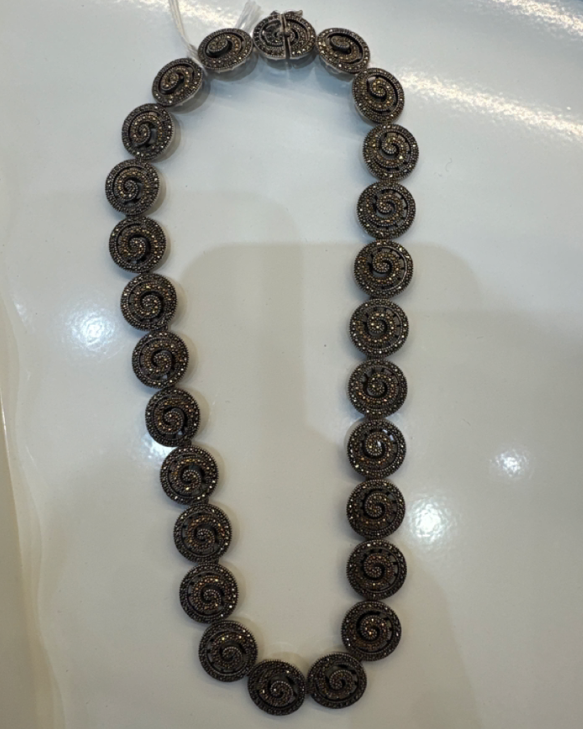 Vintage 1980s Markaz Sterling Silver Statement Necklace