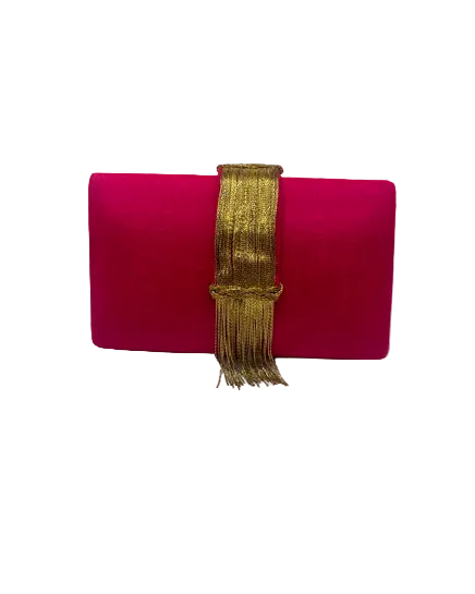 Pink Beaded Minaudière Clutch