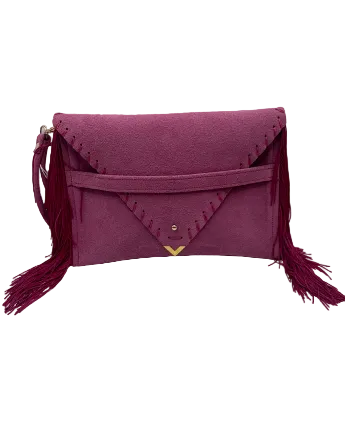 Hot Pink Feather Bag with Pearl Handle