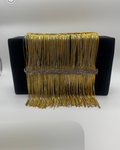 Luxury Silk Clutch with Gold Fringe