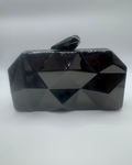 Black Geometric Faceted Acrylic Clutch