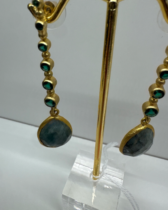 Aventurine 14K Gold Unicorn Statement Earrings