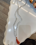 Pre-Loved Crystal Bead Necklace with Red Tassel