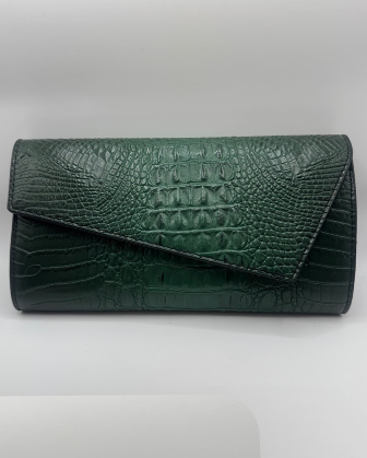 Green Crocodile Pattern Clutch