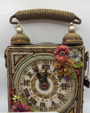 Mary Frances 'Time of Your Life' Clock Top Handle Bag