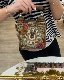 Mary Frances 'Time of Your Life' Clock Top Handle Bag