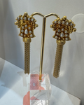 Seed Pearl Fringe Gold Plated Earrings