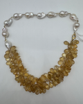 Lemon Quartz & Keshi Pearl Statement Necklace