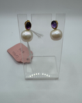 Amethyst & Pearl Gold Vermeil Earrings