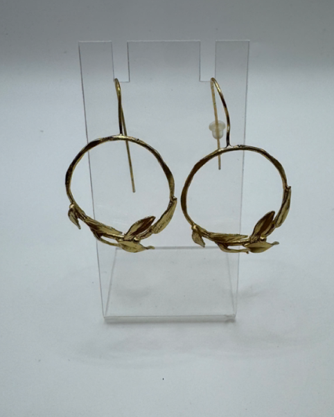 Greek Gold Plated Olive Motif Earrings