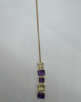 Amethyst & Lemon Quartz 18K Gold Necklace