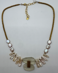 Freshwater Pearl, Chalcedony & Hematite Necklace