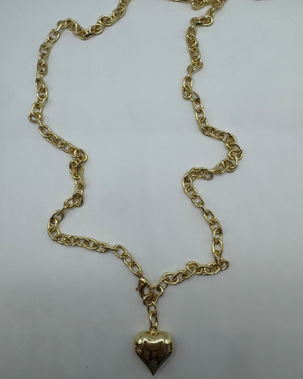 Gold Filled Chunky Heart Wrap Necklace