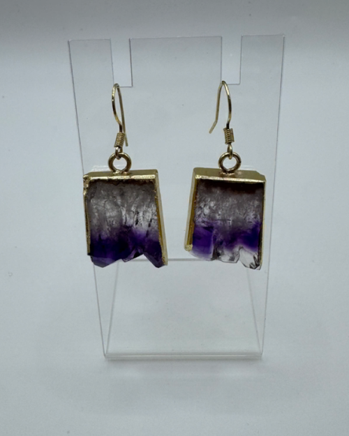 Pre-Loved Amethyst Slab Earrings