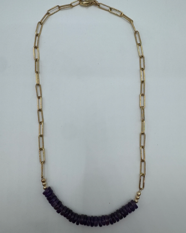 Cristina V. Amethyst 18K Gold Plated Necklace