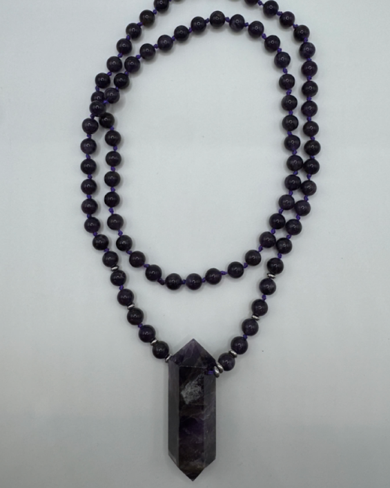Amethyst Long Sphere Necklace