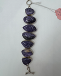 Vintage Charoite Sterling Silver Bracelet – Rare Siberian Mineral