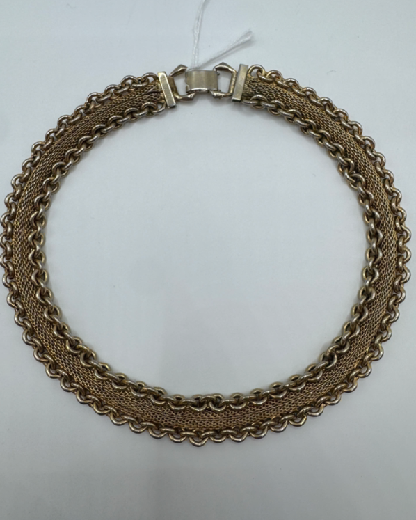 Vintage Mesh & Chain Collar Necklace