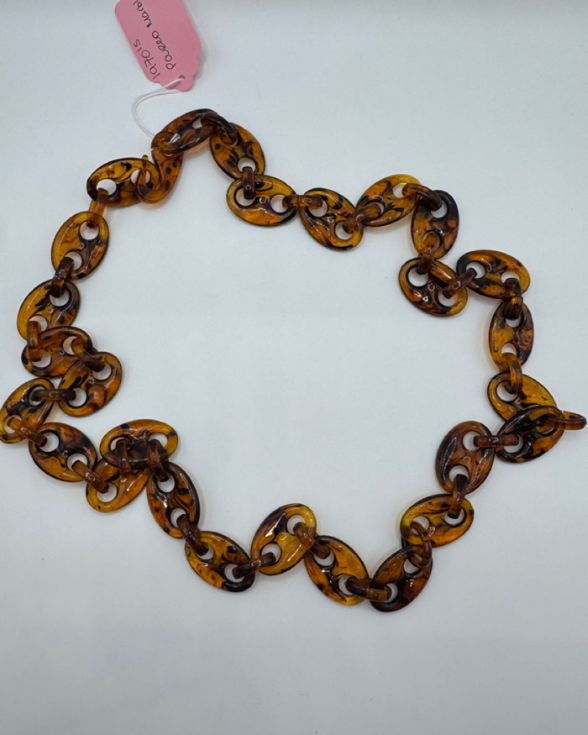 1970s Poured Marble Acrylic Necklace