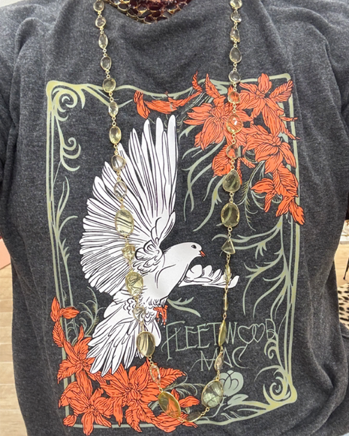 14K Gold Lemon Quartz Opera Necklace