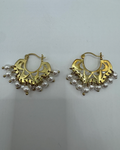 Gold Plated Hoop Earring with Pearl
