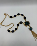 Lapis, Aventurine & Onyx 18K Gold Statement Necklace