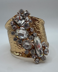 Vintage Gold Tone Rhinestone Cuff Bracelet