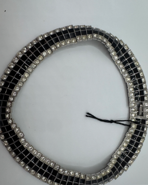 1980s Les Bernard CZ & Enamel Bib Collar Necklace