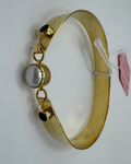 Hammered 18K Matte Gold Cuff with Pearl & Iolite