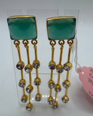 Aydin Zircon Statement Earrings in Fuchsia & Aqua