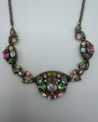 1950s Holly Craft Fruit Salad Necklace