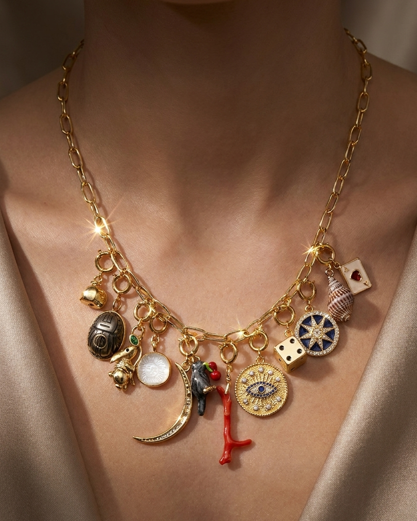 One-of-a-Kind Vintage Charm Necklace