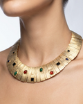 Vintage 1970's Leslie Bernard Egyptian Collar Necklace