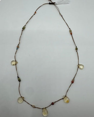 Multi-Stone Cord Necklace