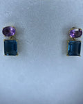 Blue Eye Amethyst Earrings