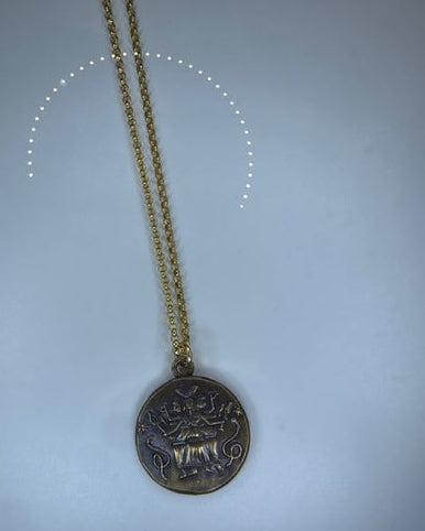 Hand Carved Gold Hecate Necklace