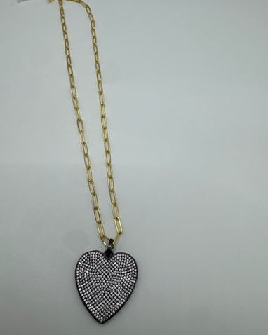 CZ Rhinestone Gold Necklace