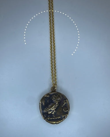 Gold Athena Owl Necklace